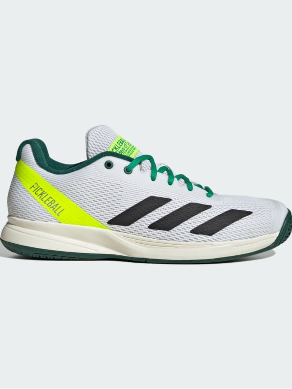 🌟NWT adidas White Green & Neon Yellow Pickleball Sneaker